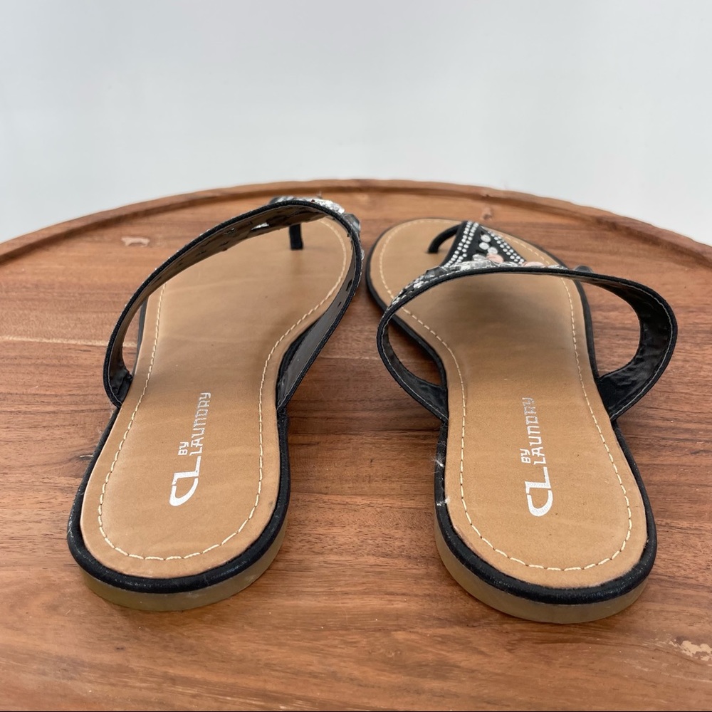 CL Laundry Beaded Sandals black silver, size 8.5 - Picture 7 of 7